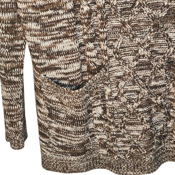 Black, Cream Cowl Neck Long Pull Over Sweater W Front Pockets. Size 1X. NWOT - Picture 9 of 11